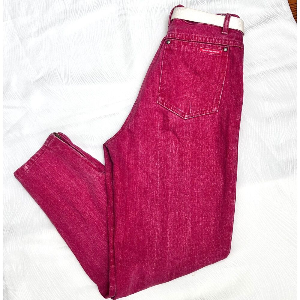 Vintage Gloria Vanderbilt Red High-Waisted Tapered Leg Jeans